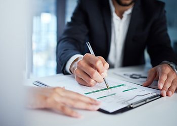 People go over paperwork