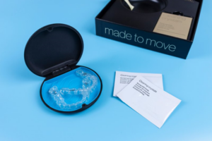 Invisalign trays with case and cleaning crystal packaging 