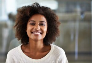 smiling, beautiful woman